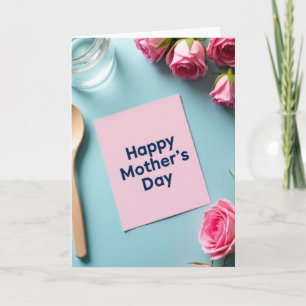 Tarjeta del Día de la Madre con Rosa Rosa