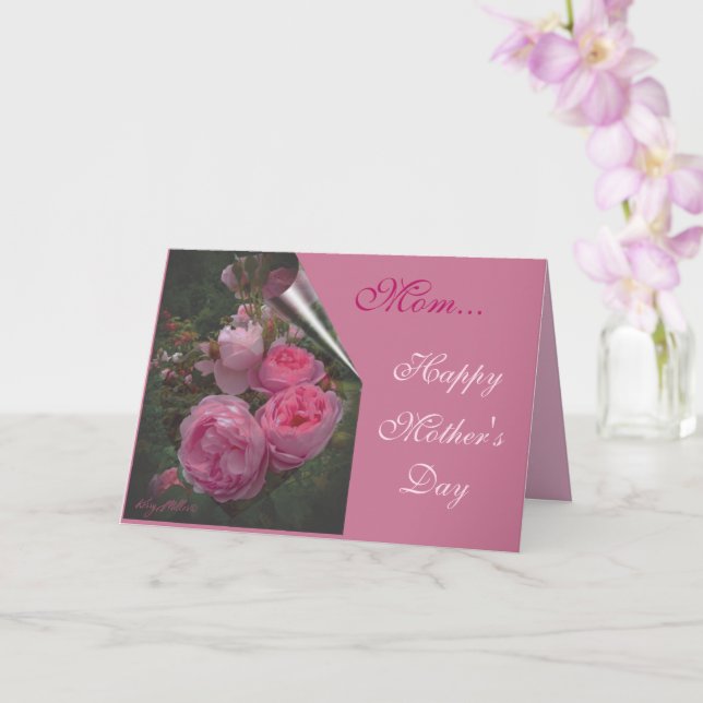 Tarjeta del Día de la Madre con Rosa Rosa (Orquídea)