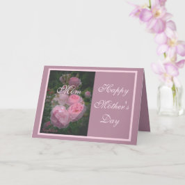 Tarjeta del Día de la Madre con Rosa Rosa y Corazó