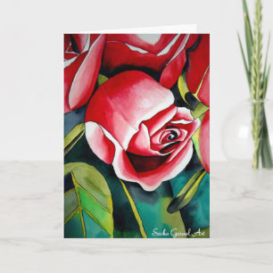 Tarjeta del Día de la Madre con rosa rosa y poema