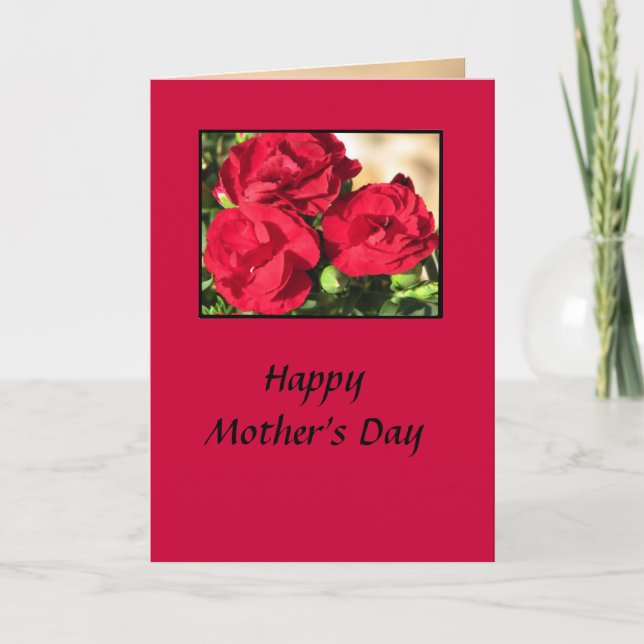 Tarjeta del Día de la Madre con Rosas (Anverso)