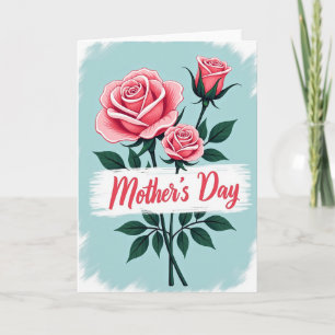 Tarjeta del Día de la Madre con Rosas Lindas