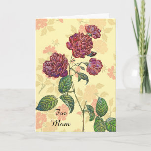 Tarjeta del Día de la Madre con Rosas Magenta Vint
