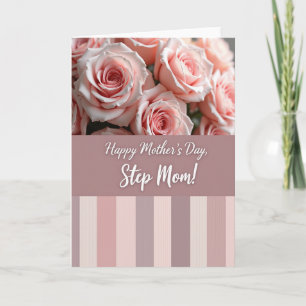Tarjeta del Día de la Madre con Rosas Rosadas Flor