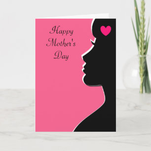 Tarjeta del Día de la Madre con Silueta de Mujer M