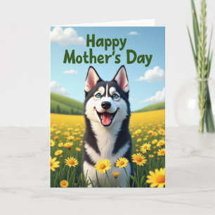 Tarjeta del Día de la Madre con Sonrisa de Lobo