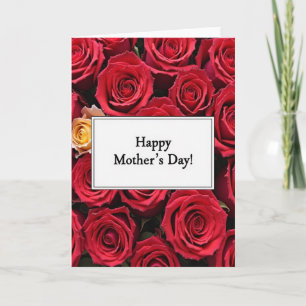 Tarjeta del Día de la Madre con terciopelo rojo