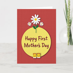 Tarjeta del Día de la Madre con Textura Roja