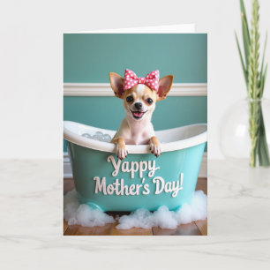 Tarjeta del Día de la Madre con tina azul verdoso