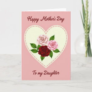 Tarjeta del Día de la Madre con Tono Rosado