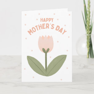 Tarjeta del día de la madre con tulipán sobre fond