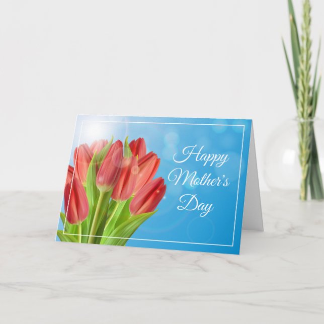 Tarjeta del Día de la Madre con Tulipanes (Anverso)