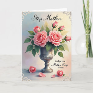 Tarjeta del Día de la Madre con Urna Floral