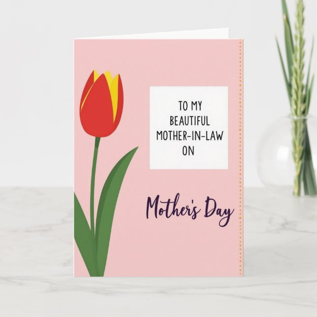 Tarjeta del Día de la Madre con vara de oro (Anverso)