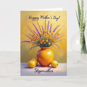 Tarjeta del Día de la Madre con vara de oro