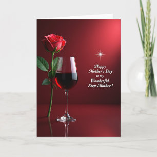 Tarjeta del Día de la Madre con Vino Ruby