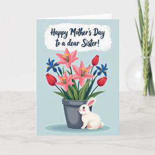 Tarjeta del Día de la Madre Conejo Amor