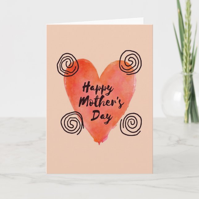 Tarjeta del Día de la Madre Coral Affection (Anverso)