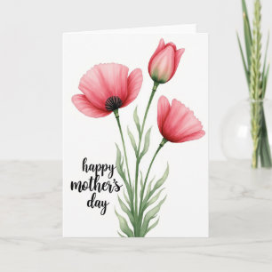 Tarjeta del Día de la Madre Coral Blossoms