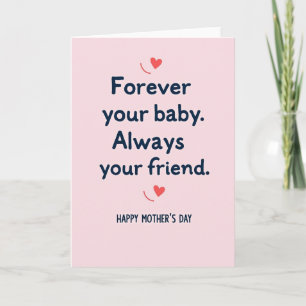 Tarjeta del Día de la Madre Coral Hearts