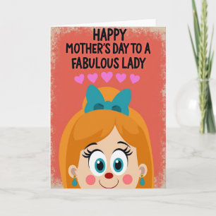 Tarjeta del Día de la Madre Coral Lady