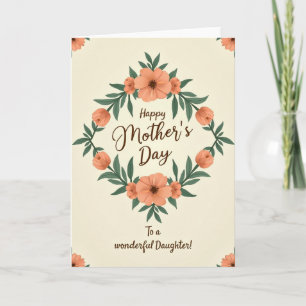 Tarjeta del Día de la Madre Coral Melocotón