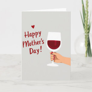 Tarjeta del Día de la Madre Corazón Carmesí