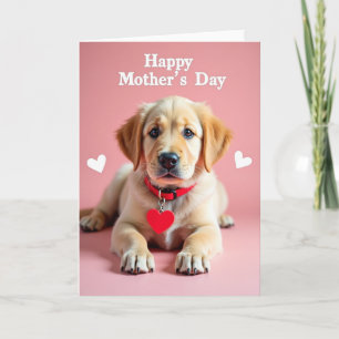 Tarjeta del Día de la Madre Corazón de Cachorro