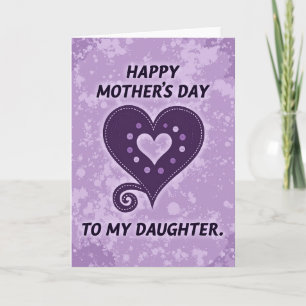 Tarjeta del Día de la Madre Corazón de Ciruela Dul