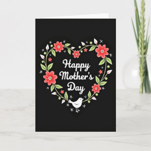 Tarjeta del Día de la Madre Corazón de Terciopelo