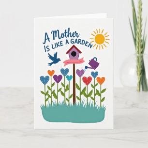 Tarjeta del Día de la Madre Corazón en Flor