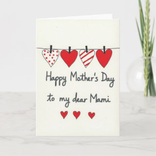 Tarjeta del Día de la Madre Corazón Rayado
