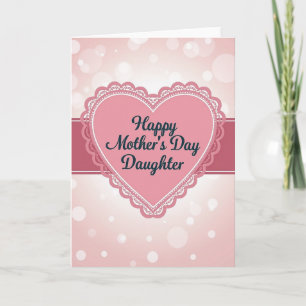 Tarjeta del Día de la Madre Corazón Sonrojado