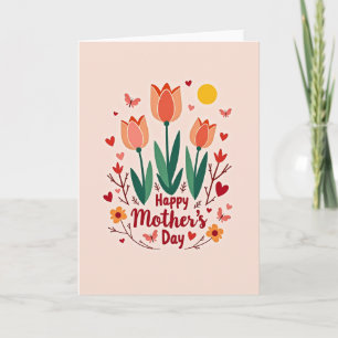Tarjeta del Día de la Madre Corazones Cálidos