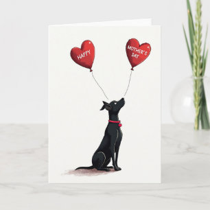 Tarjeta del Día de la Madre Corazones de Perro