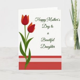 Tarjeta del Día de la Madre Crimson Tulip