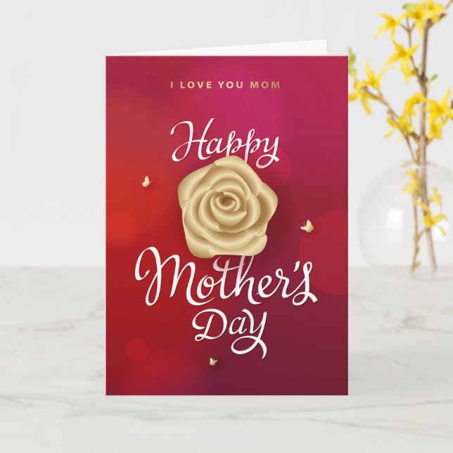 Tarjeta del Día de la Madre Cristiana (flor amarilla)