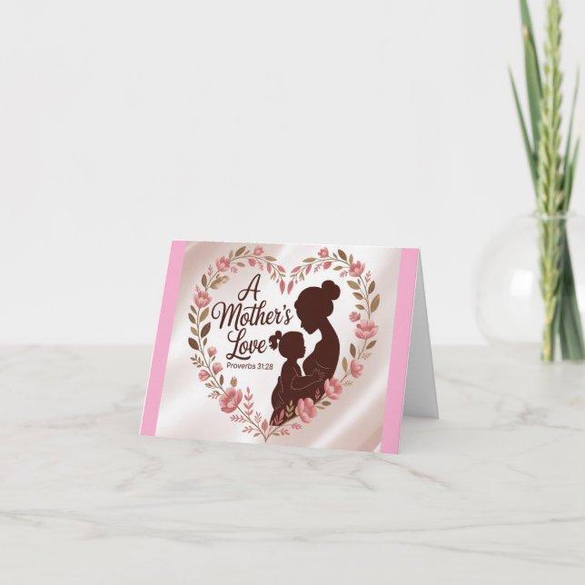Tarjeta del Día de la Madre Cristiana, el amor de  (Anverso)