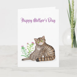 Tarjeta del Día de la Madre de adorables gatos mon