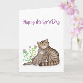 Tarjeta del Día de la Madre de adorables gatos mon