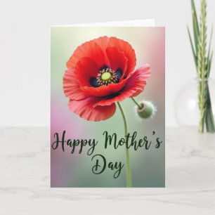 Tarjeta del Día de la Madre de Amapola Luminosa