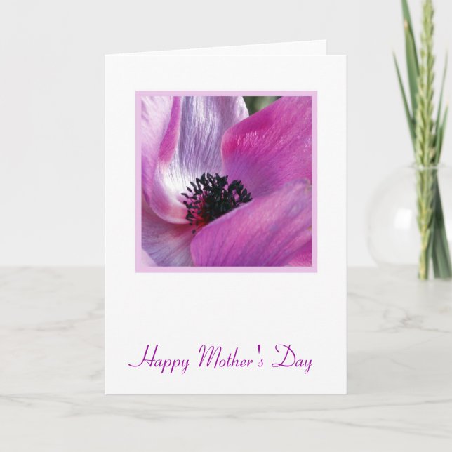 Tarjeta del Día de la Madre de Anemone (Anverso)