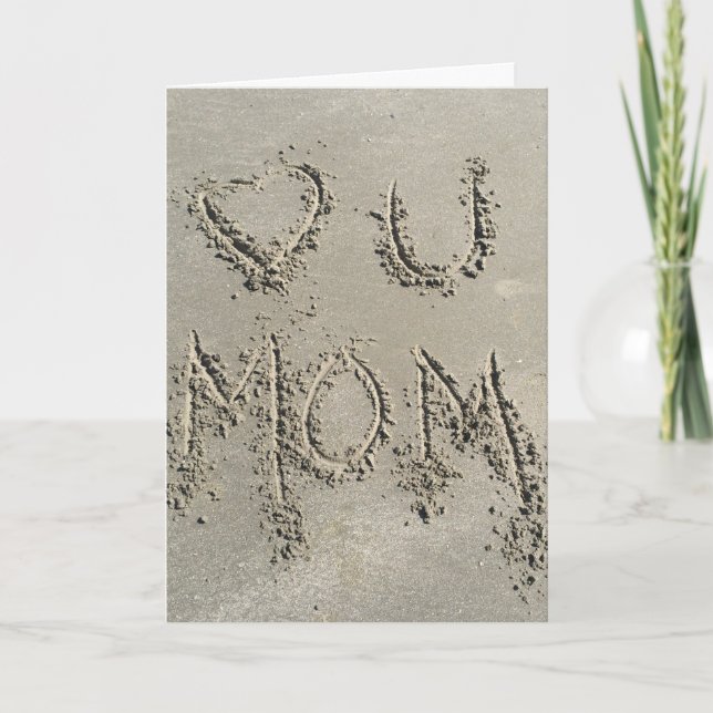 Tarjeta del día de la madre de arena de playa (Anverso)
