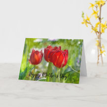 Tarjeta del Día de la Madre de Arte de Tulipanes R