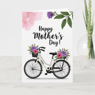 Tarjeta del Día de la Madre de bicicleta antigua