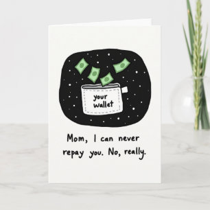 Tarjeta del Día de la Madre de Billetera Vacía