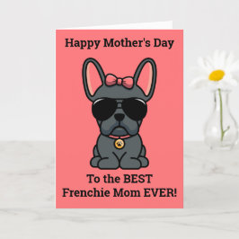 Tarjeta del Día de la Madre de Bulldog Francés Azu