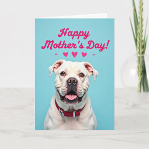 Tarjeta del Día de la Madre de Bulldog Sonriente