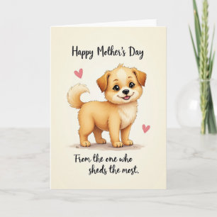 Tarjeta del Día de la Madre de cachorro de dibujos