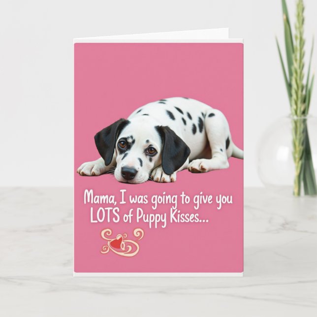 Tarjeta del Día de la Madre de Cachorro Dulce (Anverso)